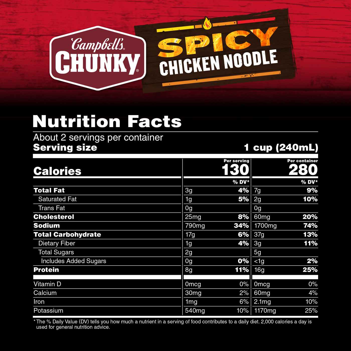 Campbell's Chunky Spicy Chicken Noodle Soup; image 8 of 10