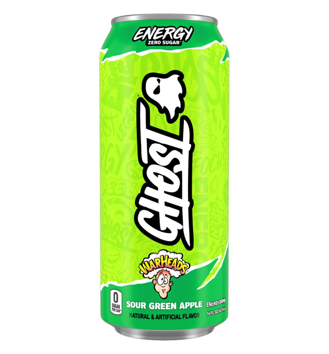 Ghost Zero Sugar Warheads Sour Green Apple Energy Drink; image 1 of 6