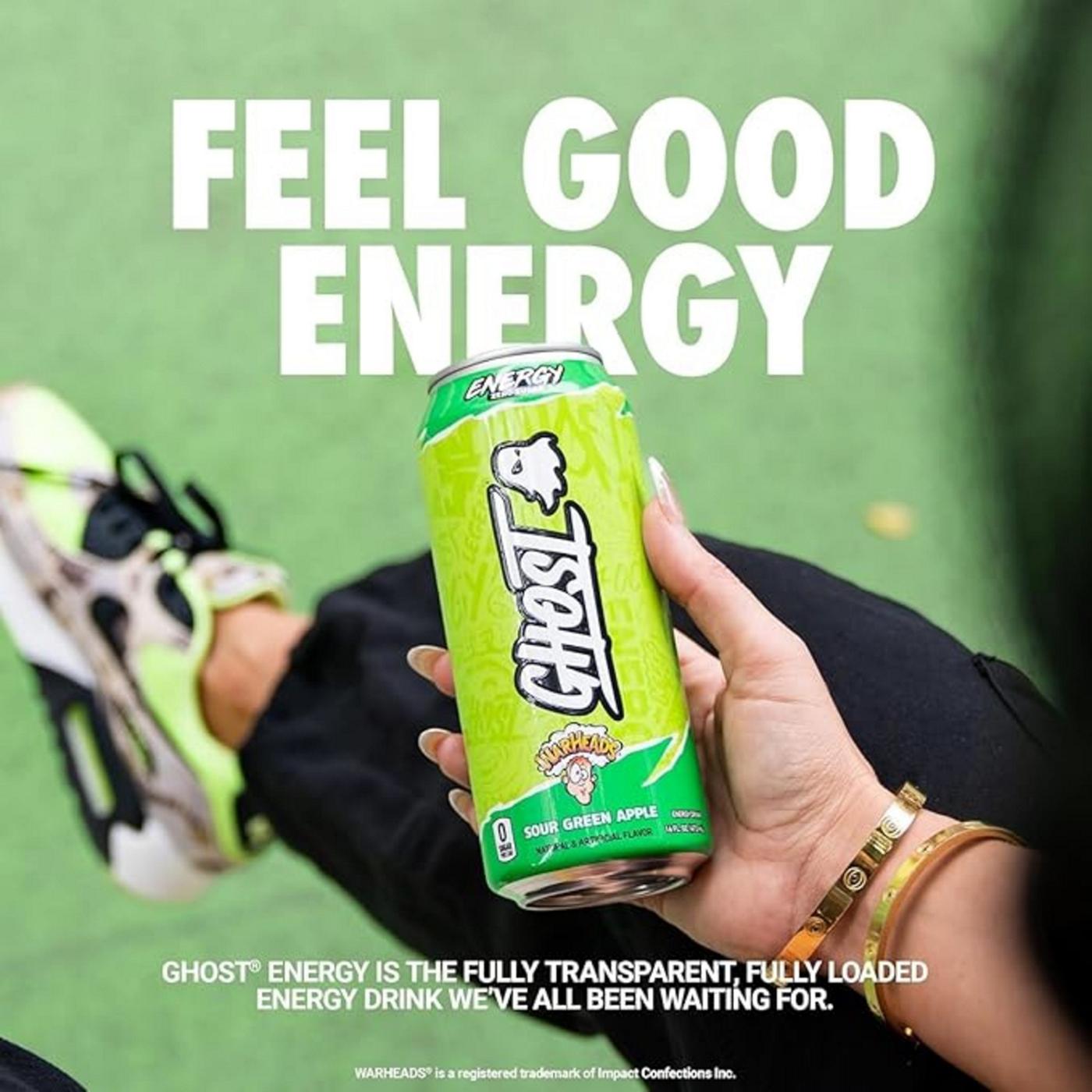 Ghost Zero Sugar Warheads Sour Green Apple Energy Drink; image 2 of 6