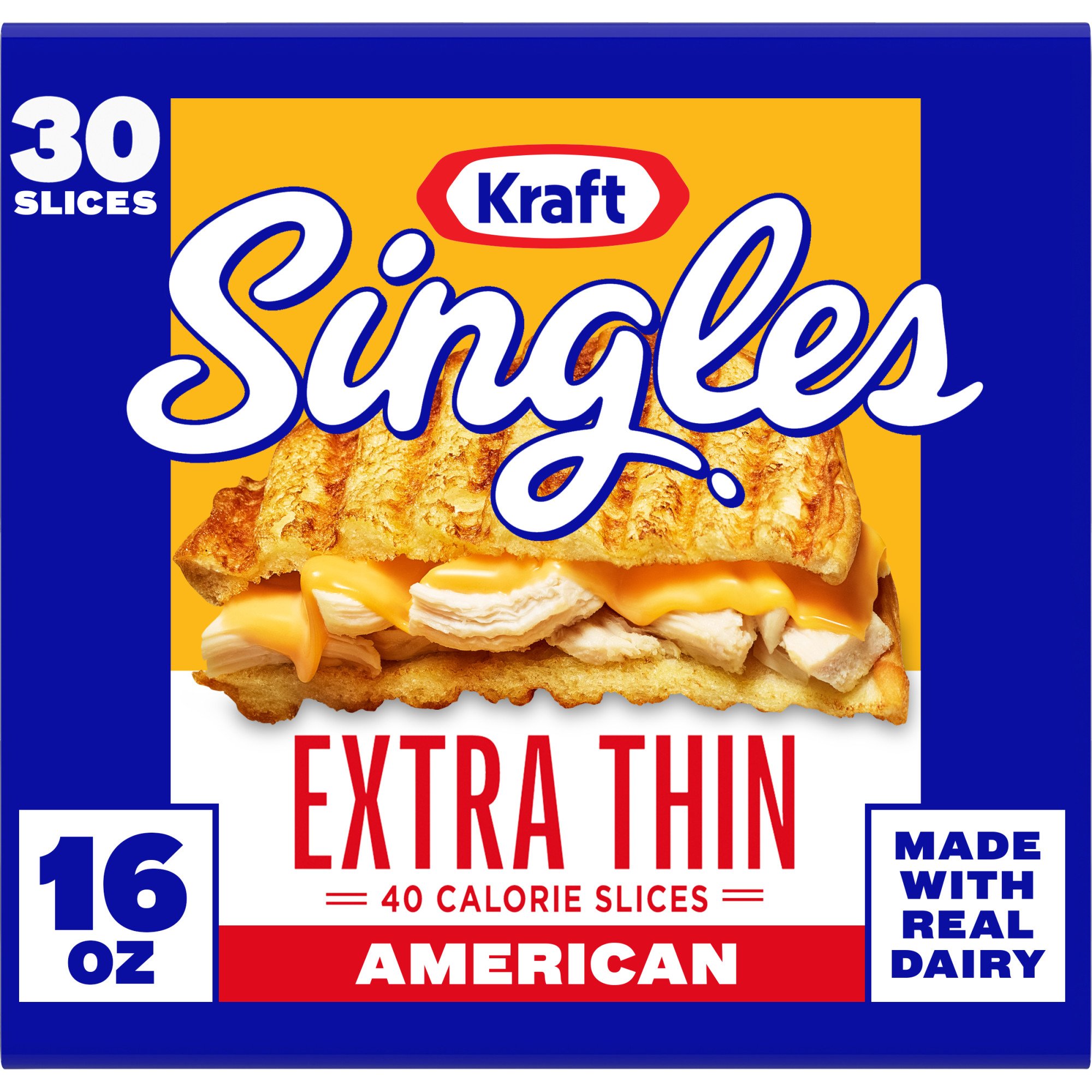 Kraft Singles American Extra Thin Sliced Cheese, 30 ct, 16 oz