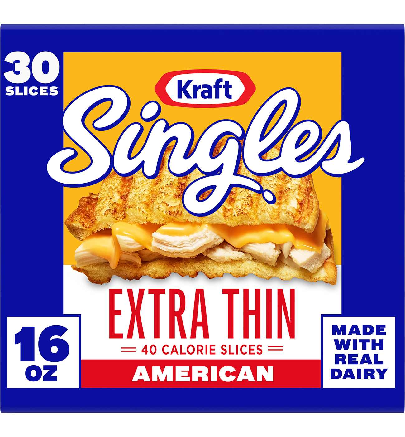 Kraft Singles American Extra Thin Sliced Cheese, 30 ct; image 1 of 3