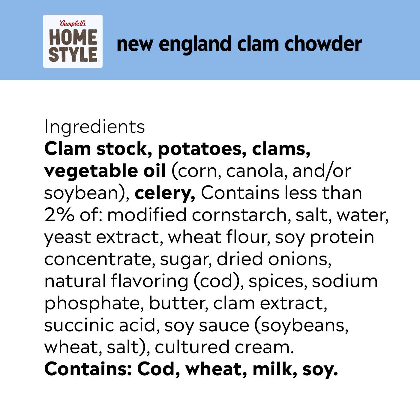 Campbell's Homestyle New England Clam Chowder Soup; image 6 of 6