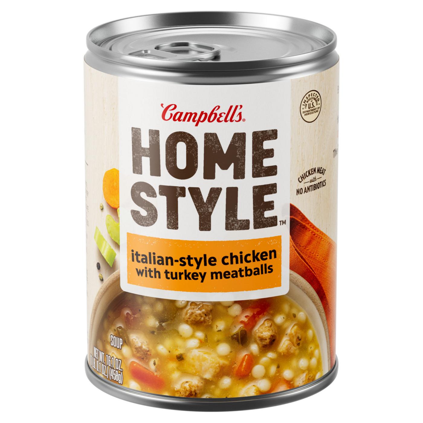 Campbell #39 s Homestyle Italian Style Chicken Soup With Turkey Meatballs Campbell #39 s Homestyle Italian Style Chicken Soup With Turkey Meatballs