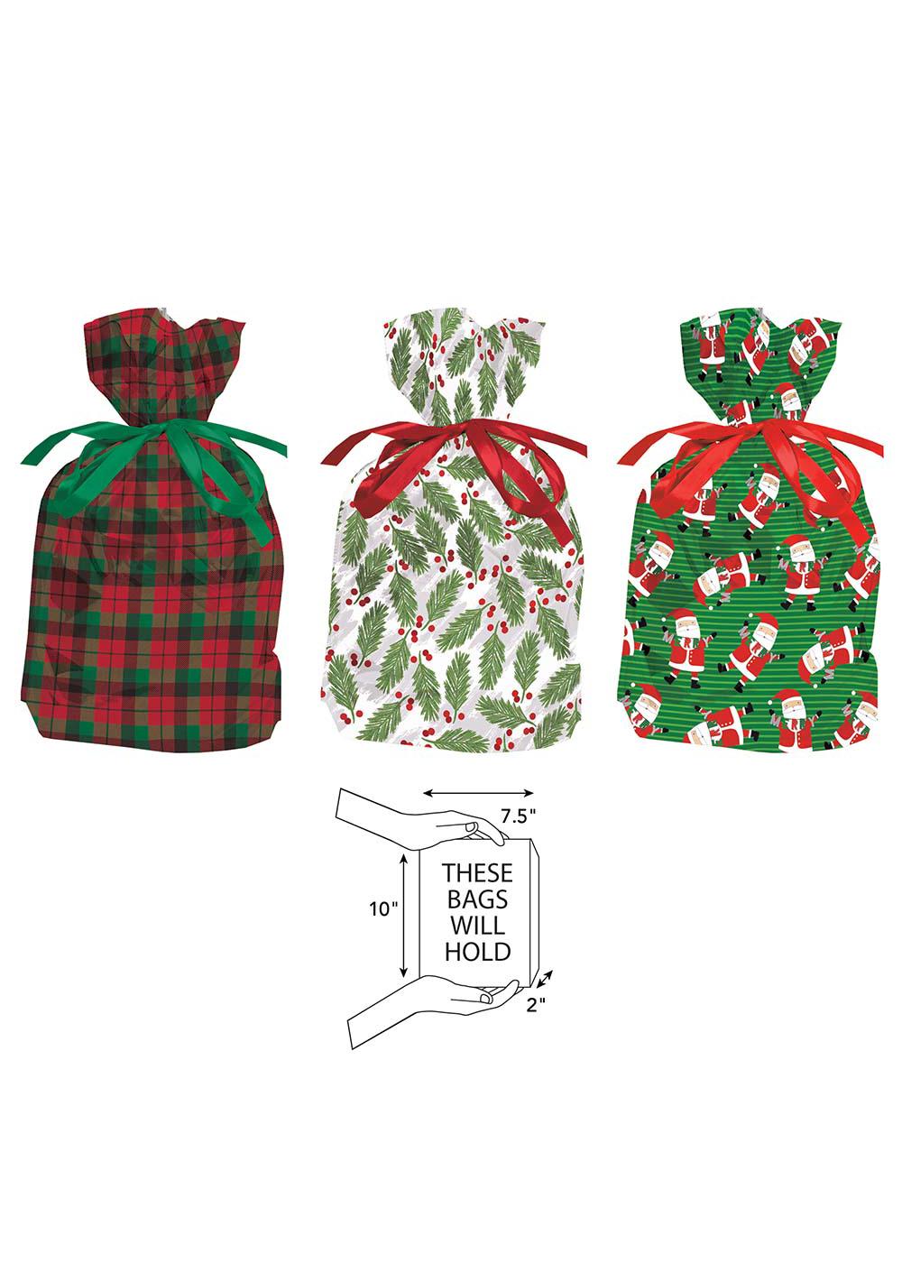 Wrap in a Hurry Large Pull String Christmas Gift Bags Shop Gift wrap