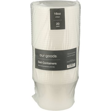 our goods Deli Containers with Lids, 20 Pk, 16 oz