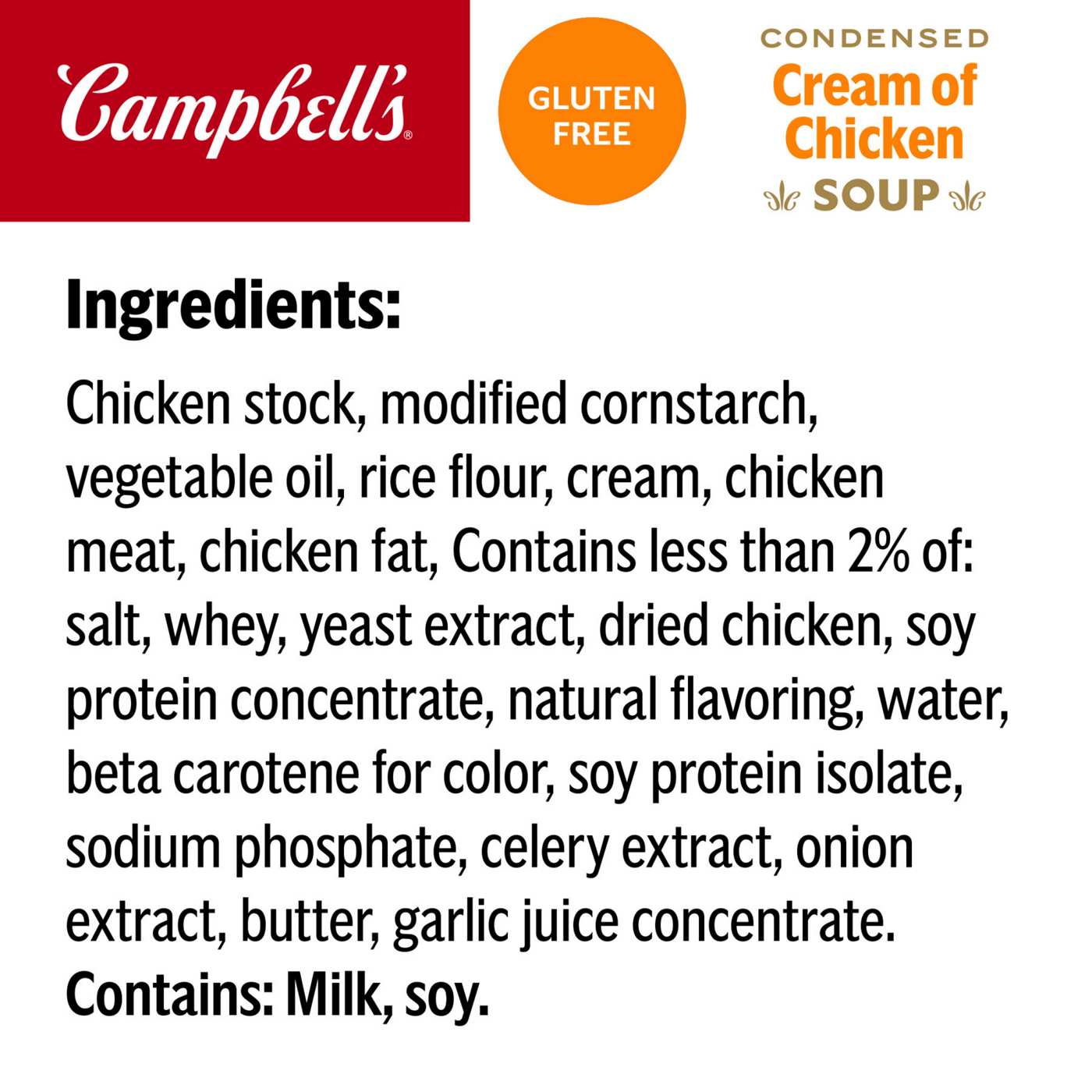 Campbell's Condensed Gluten Free Cream of Chicken Soup; image 2 of 6