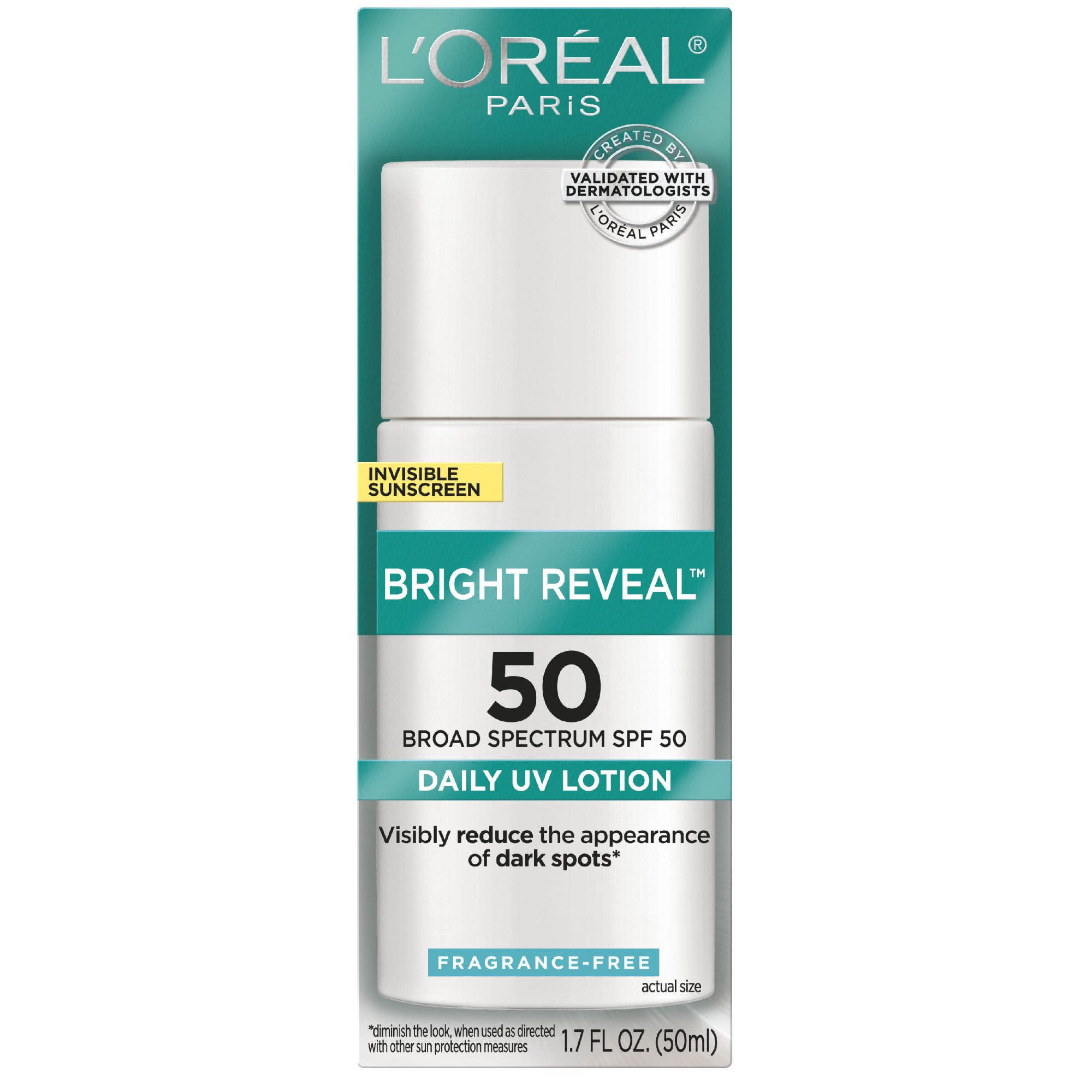 L'Oréal Paris Bright Reveal Broad Spectrum SPF 50 Daily UV Lotion ...