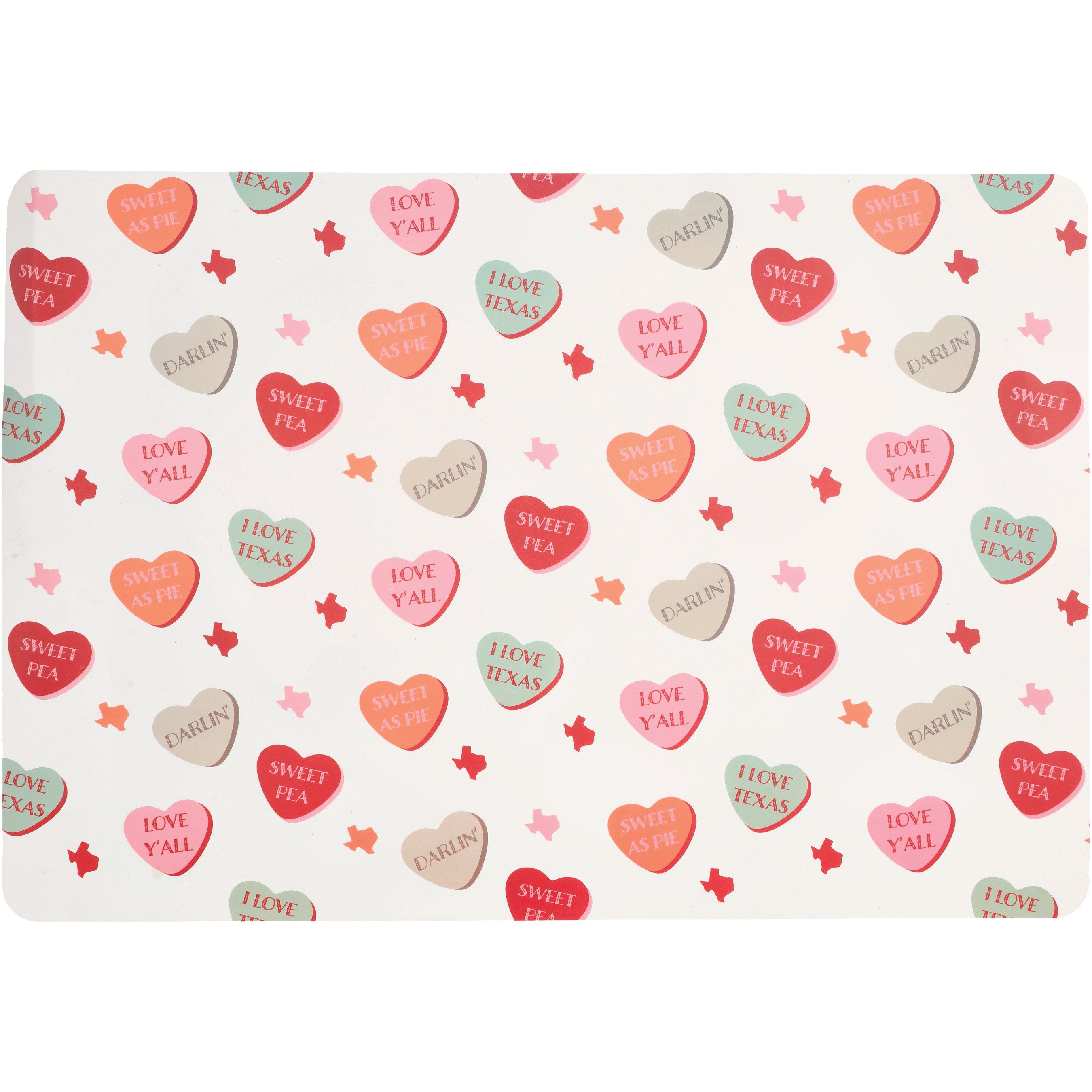 Destination Holiday Valentine's Day Texas Heart Reversible Placemat ...