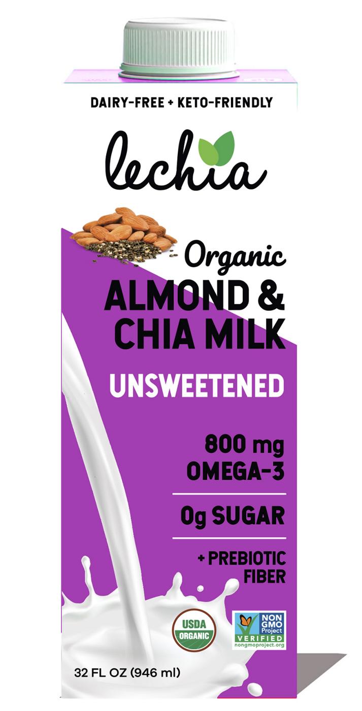 Lechia Organic Unsweetened Almond & Chia Milk; image 1 of 4