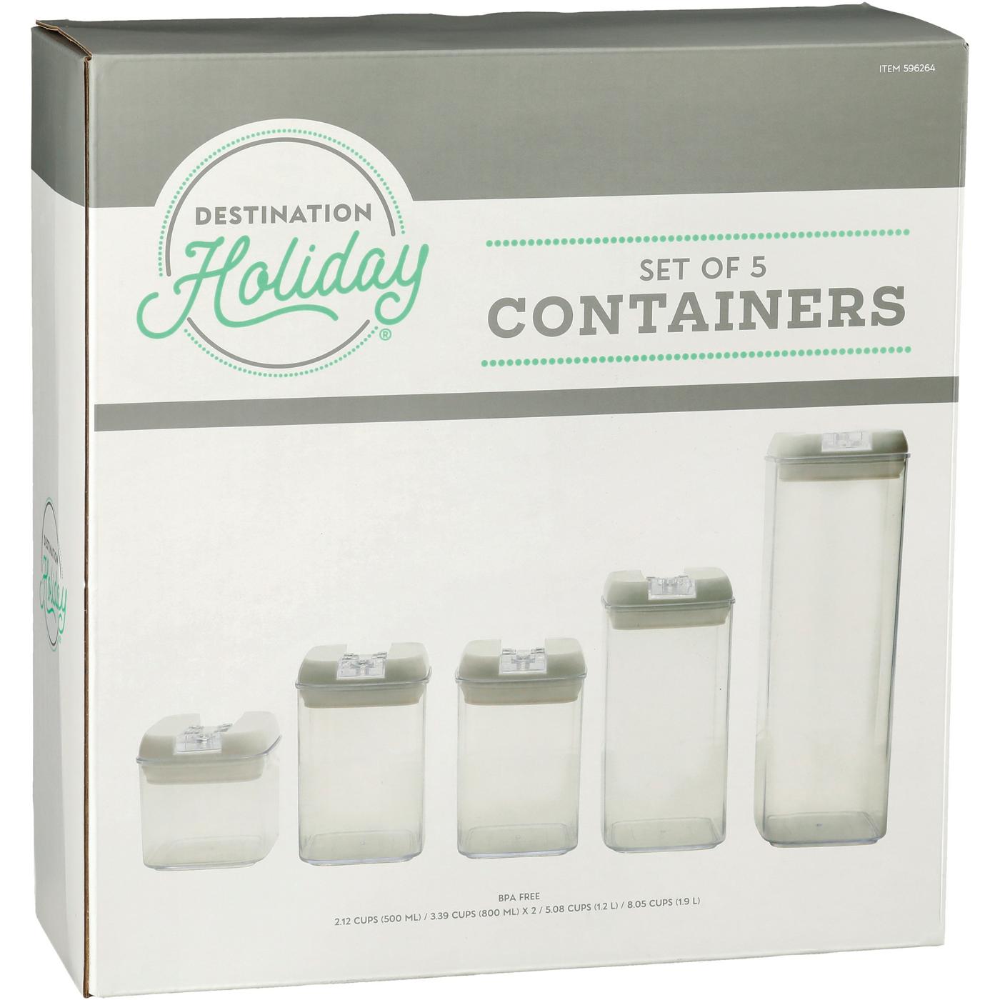 Destination Holiday BPA Free Plastic Container Set; image 1 of 2