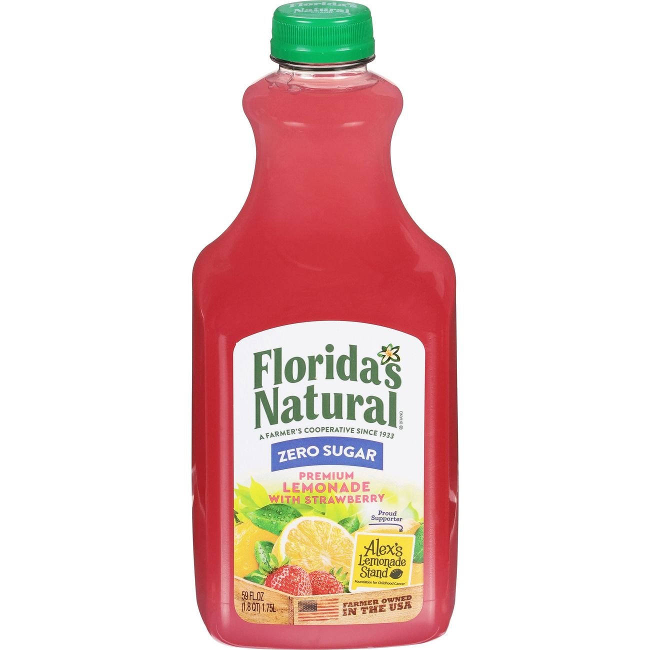 Florida's Natural Zero Sugar Lemonade with Strawberry, 59 oz