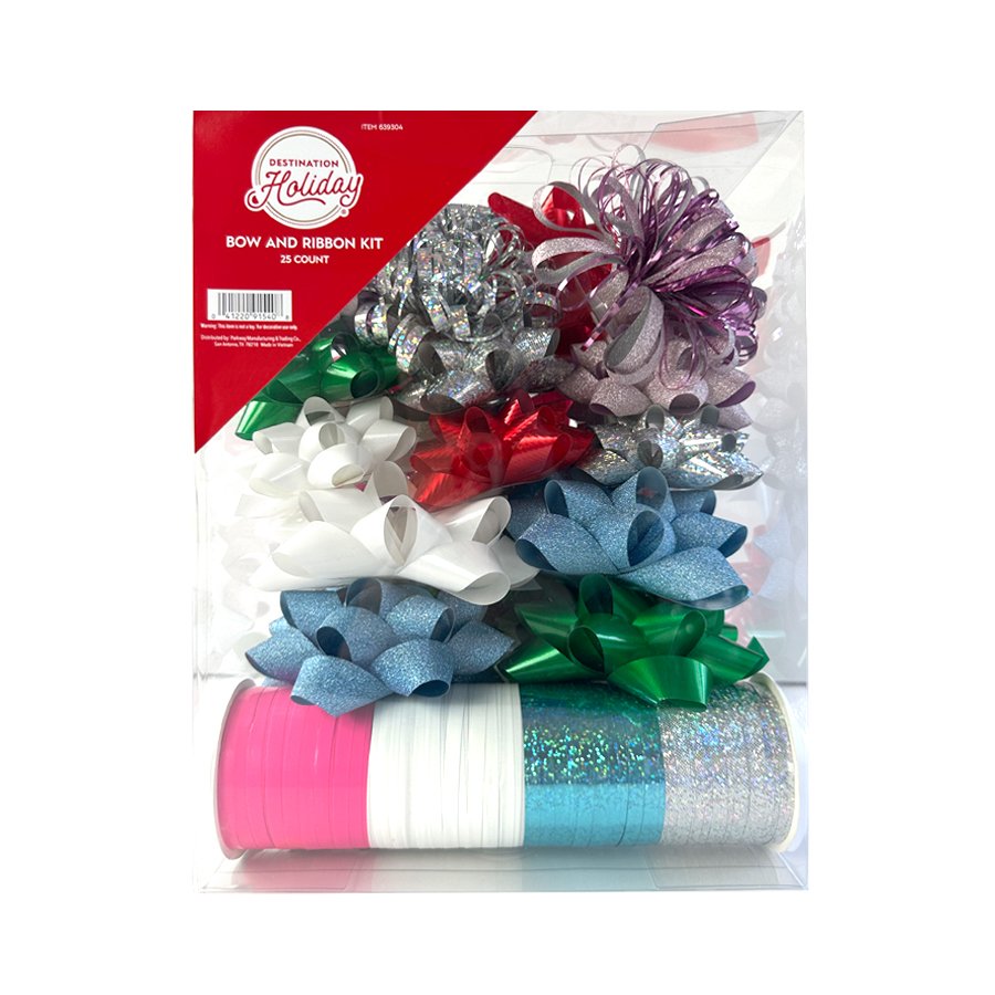 Destination Holiday Christmas Bow & Ribbon Kit - Bright - Shop Gift Wrap at  H-E-B