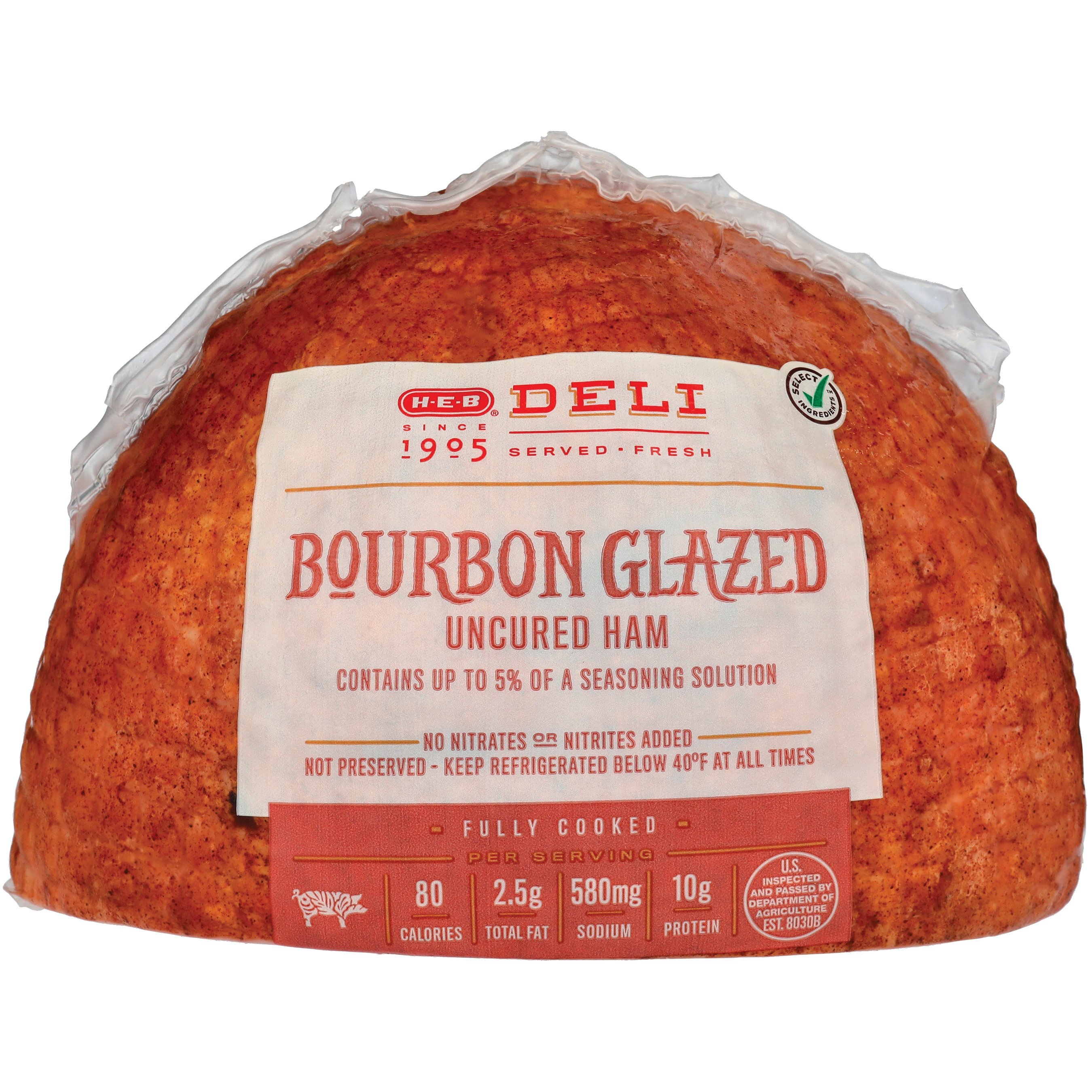 H-E-B Deli Bourbon Glazed Uncured Ham, Custom Sliced - Shop Meat At H-E-B