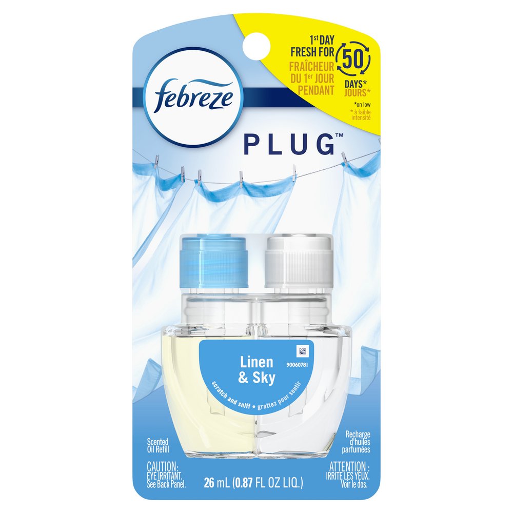 Febreze Unstopables Plug Scented Oil Refill, Fresh - 2 pack, 26 ml refills