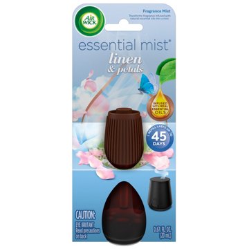 Air Wick Essential Mist Refill, Essential Oil Diffuser Air Freshener, Linen and Petals