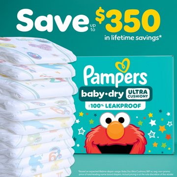 Pampers Baby Dry Ultra Cushiony Diapers - Size 7 (26-50 lbs)