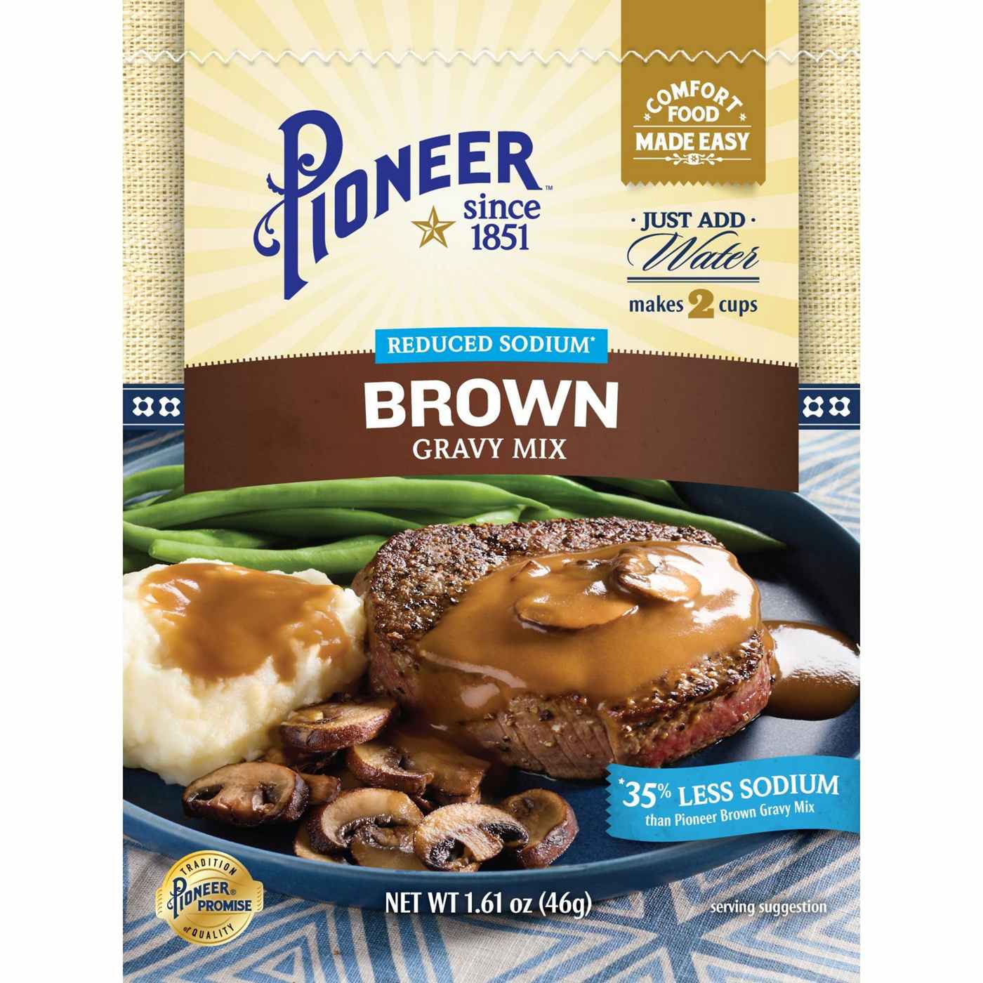Pioneer Reduced Sodium Brown Gravy Mix; image 1 of 3