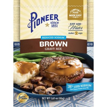Pioneer Reduced Sodium Brown Gravy Mix, 1.61 oz