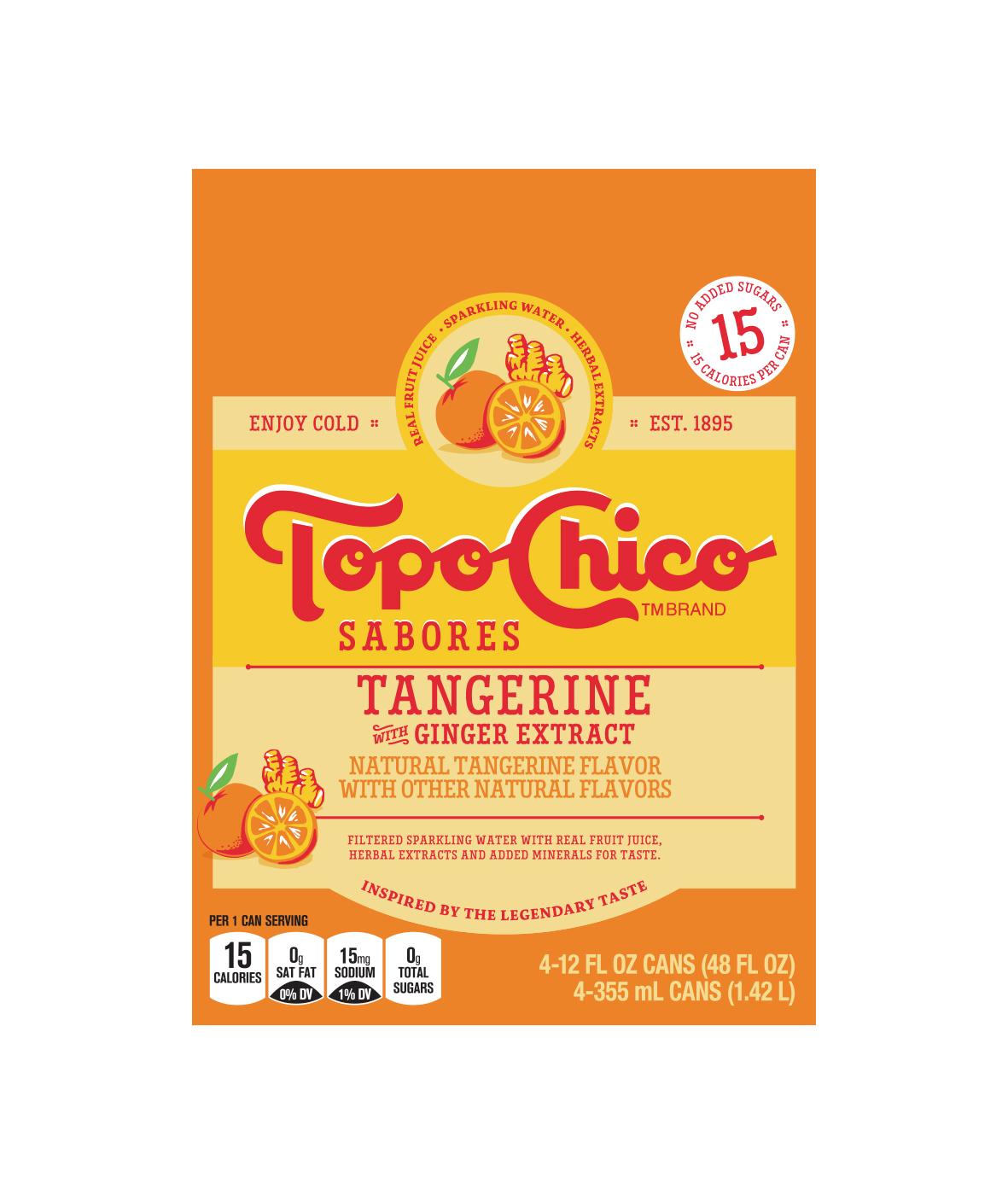 Topo Chico Sabores Tangerine with Ginger Sparkling Mineral Water 12 oz Cans; image 1 of 2