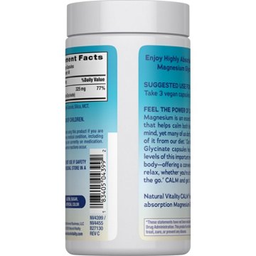 Natural Vitality Calm Calm Magnesium Glycinate Capsules, 120 ct