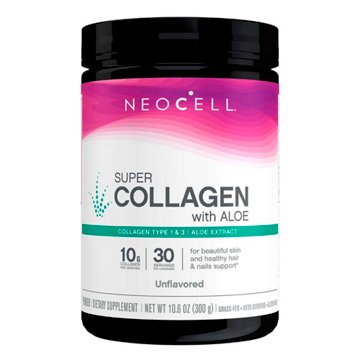 Neocell Super Collagen with Aloe Powder - Unflavored, 10.6 oz