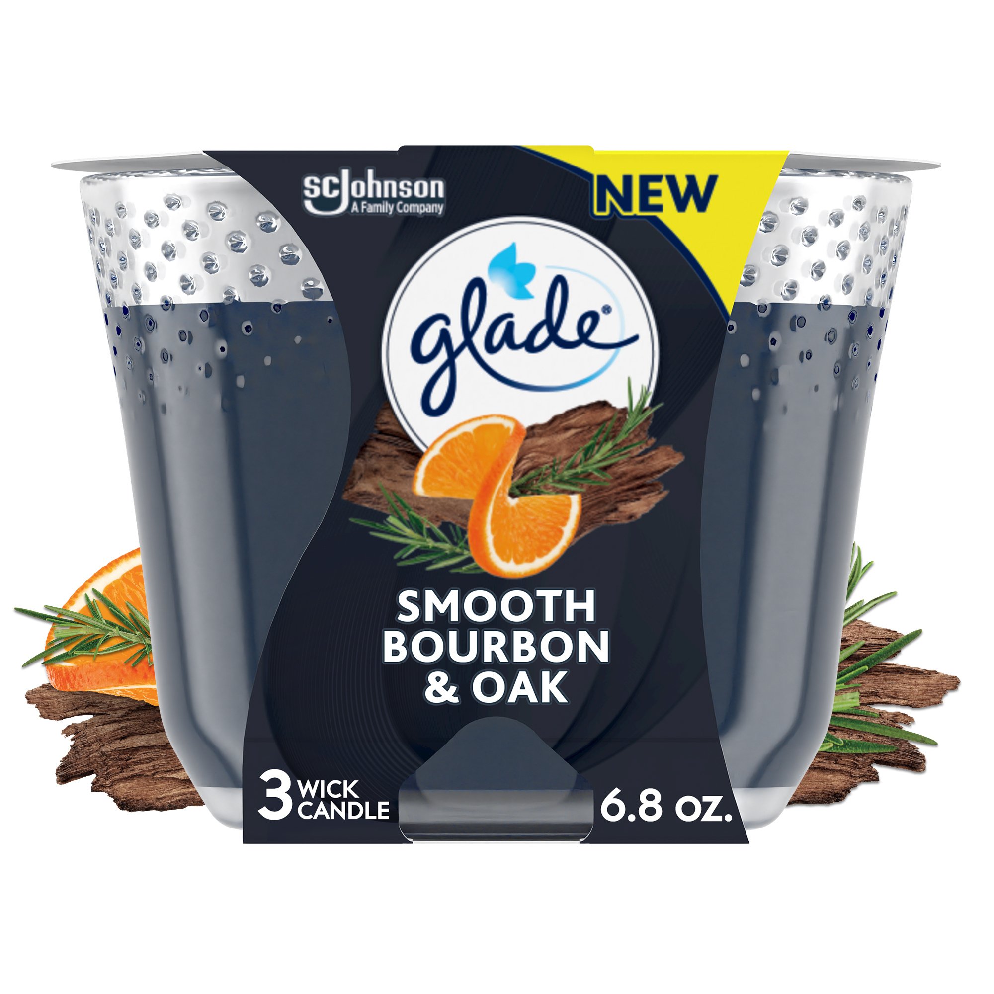 Glade Smooth Bourbon & Oak 3 Wick Candle Shop Candles at HEB