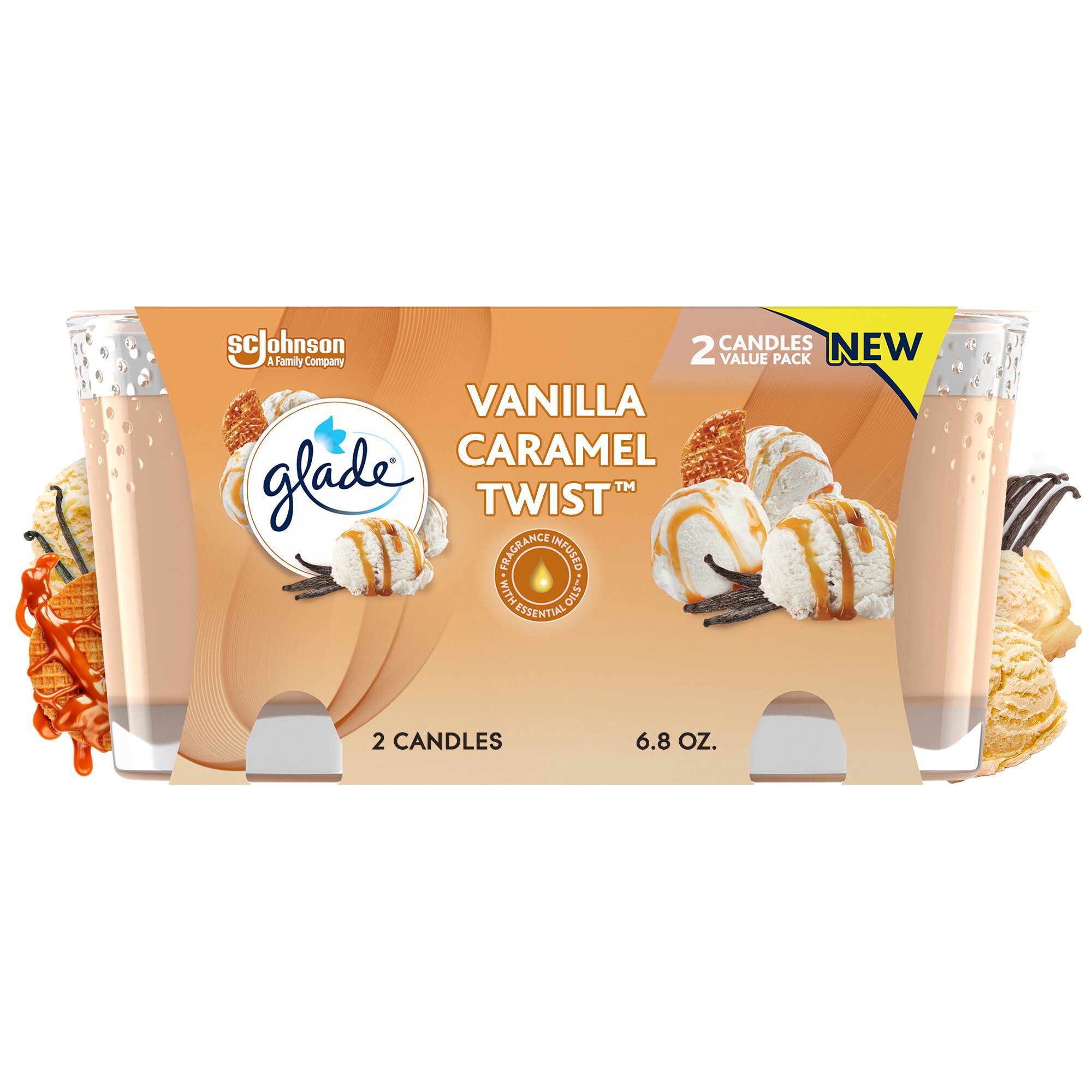 Glade Vanilla Caramel Twist Candles Shop Candles at HEB