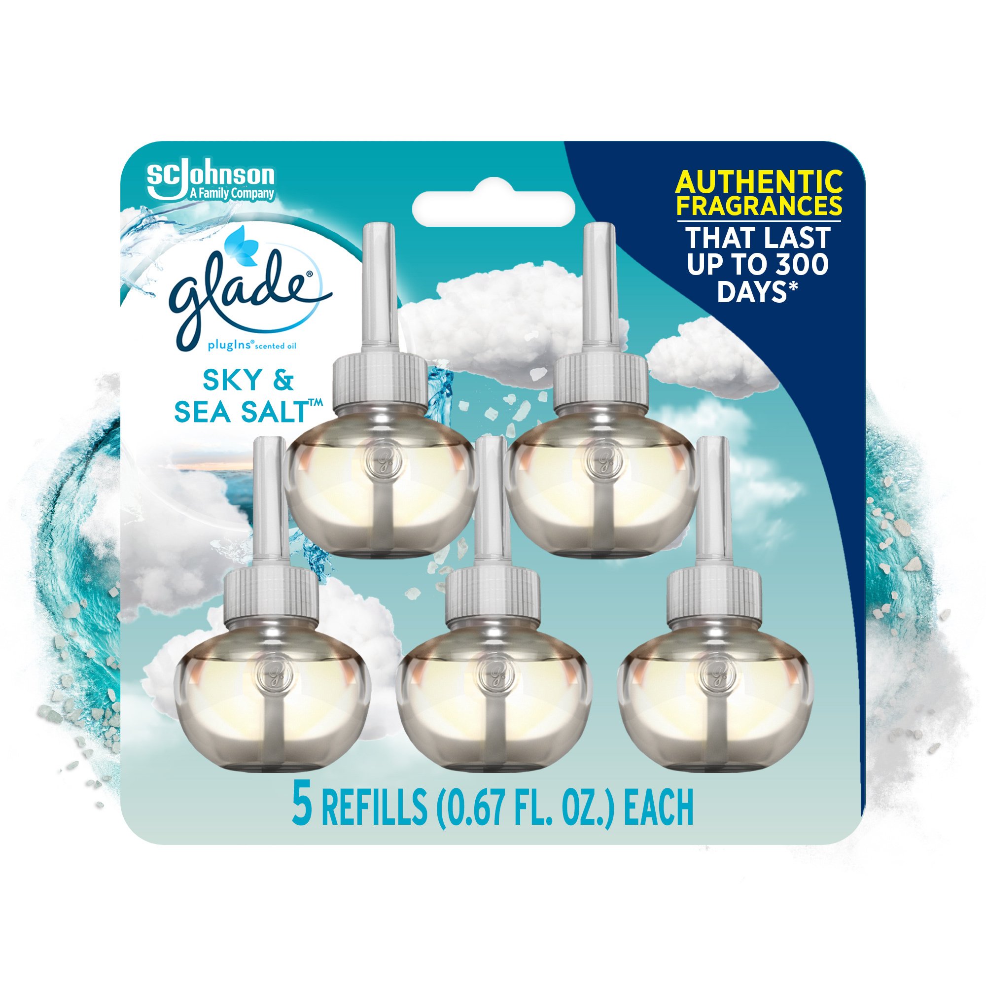 Glade PlugIns Scented Oil Air Freshener Refills Sky & Sea Salt Shop