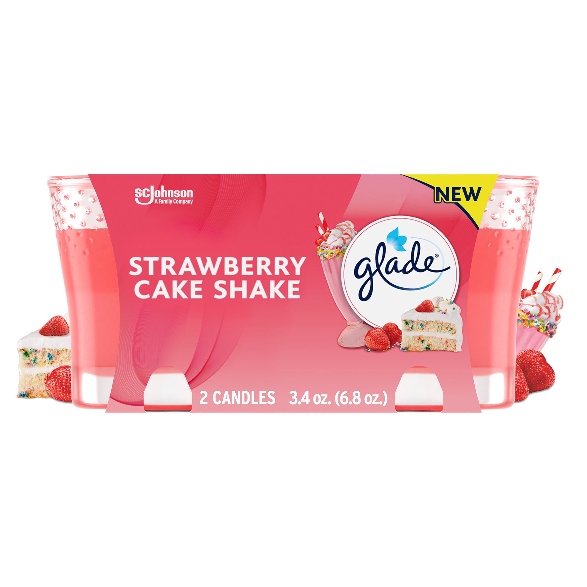 Glade Strawberry Cake Shake Candles Shop Candles at HEB