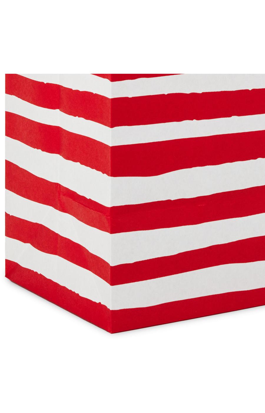 Hallmark Medium Christmas Gift Bag - Red & White Stripes; image 2 of 3