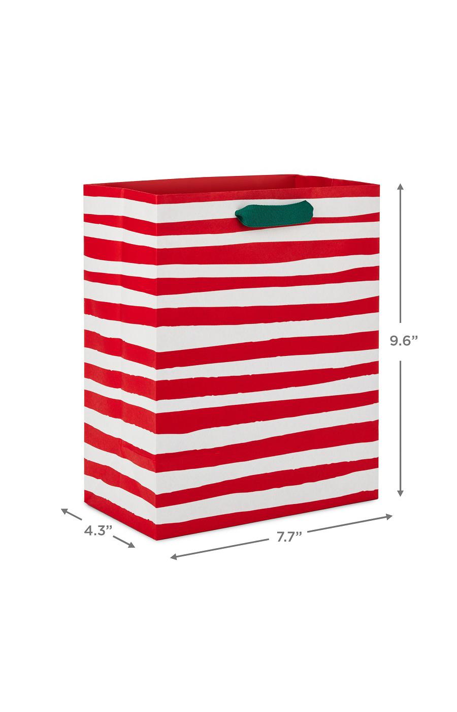 Hallmark Medium Christmas Gift Bag - Red & White Stripes; image 5 of 6