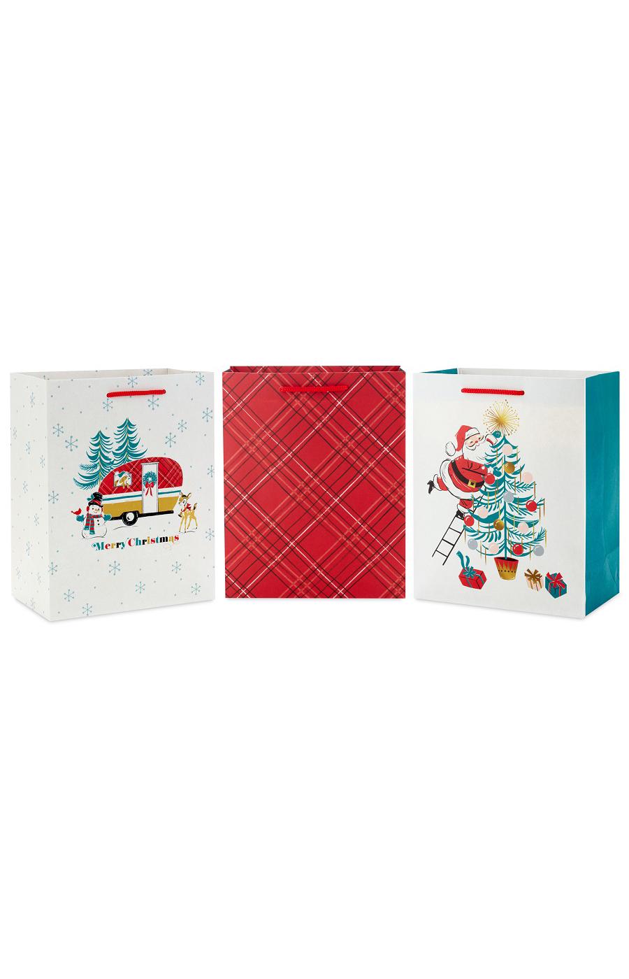 Hallmark Assorted Medium Christmas Gift Bag Bundle - Retro Holiday, 3 pk; image 1 of 6