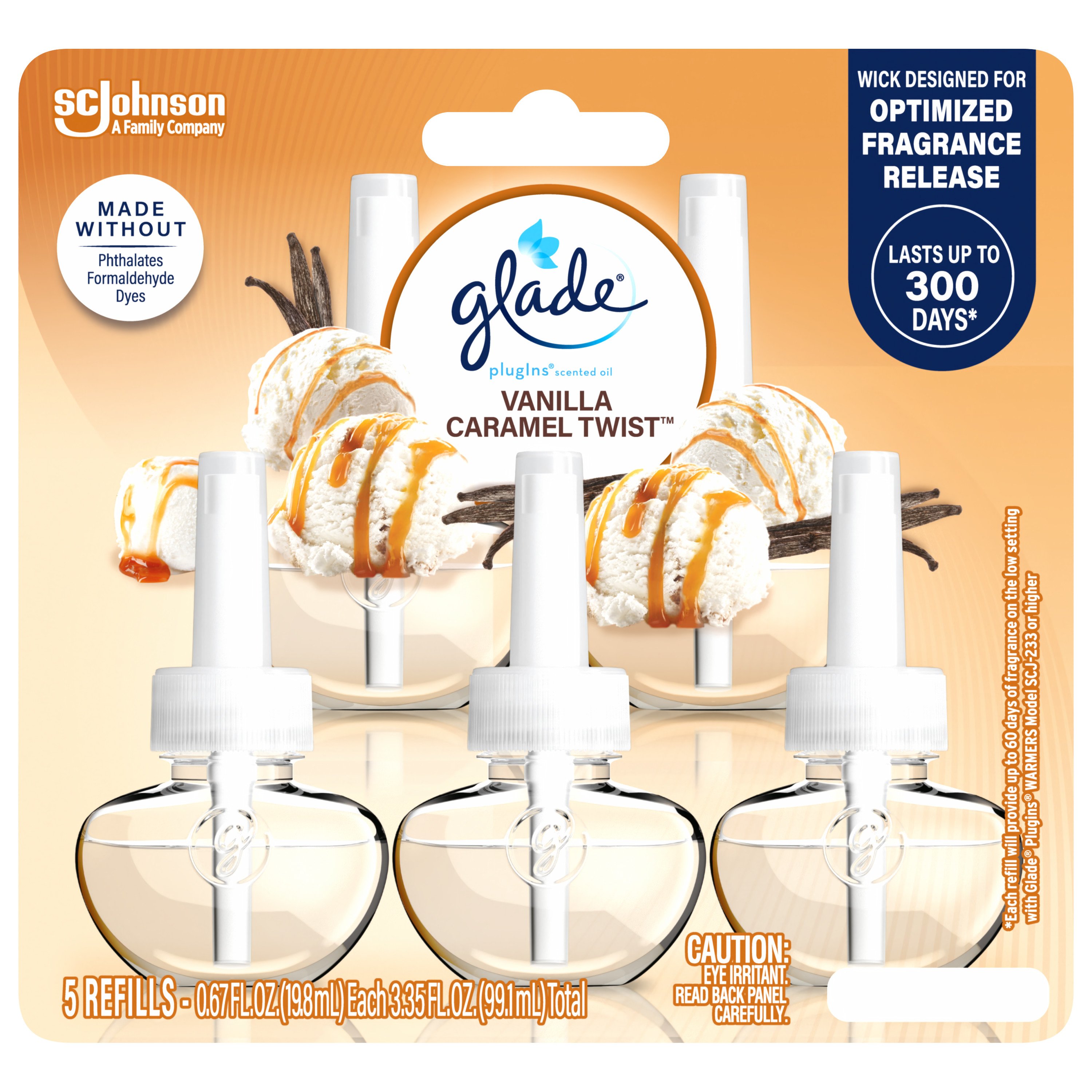 Glade PlugIns Scented Oil Air Freshener Refills Vanilla Caramel Twist