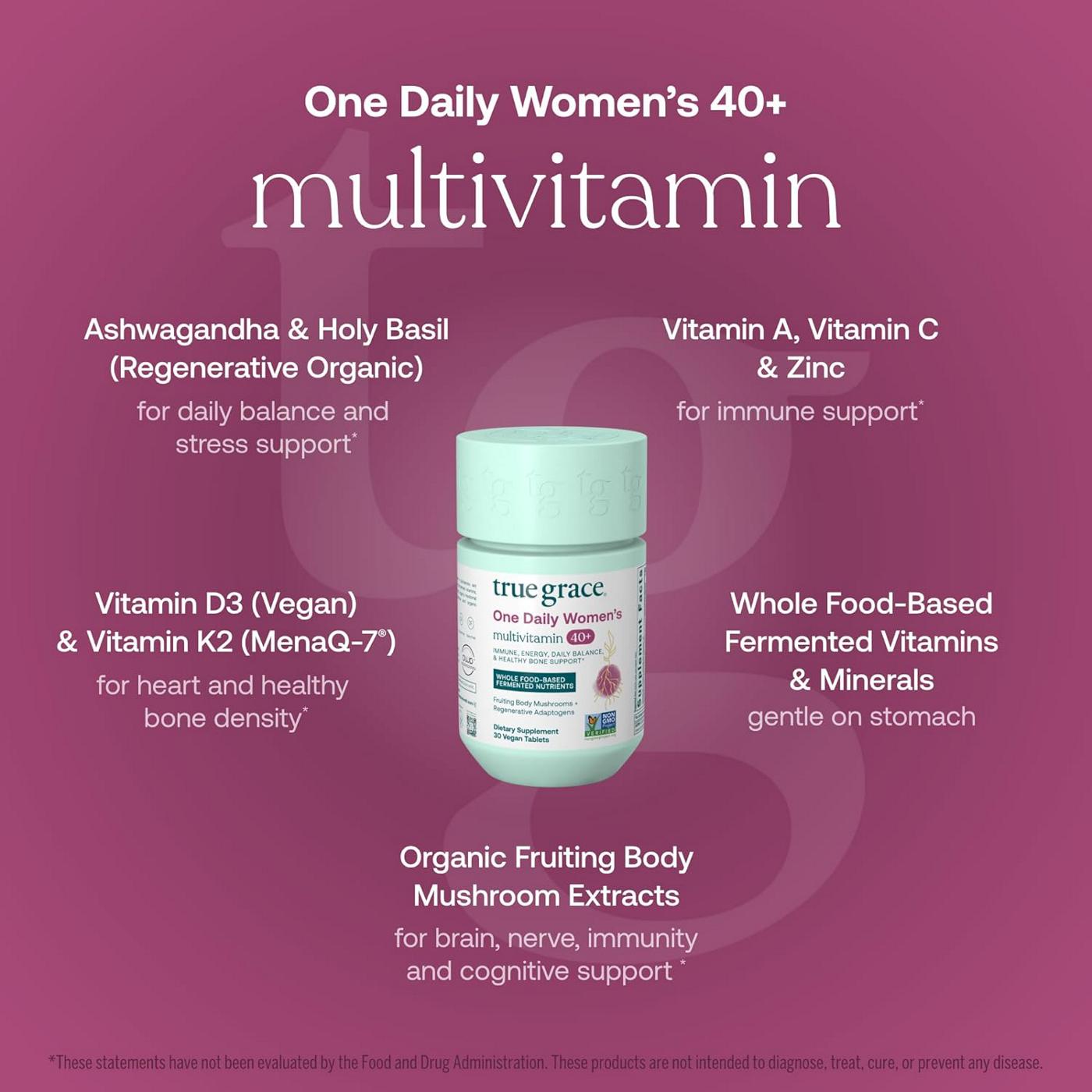 True Grace One Daily Women's Multivitamin Vegan Tablets; image 6 of 6