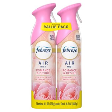 FEBREZE Air Mist Freshener Odor Fighting Room Spray Value Pack - Romance & Desire Scent