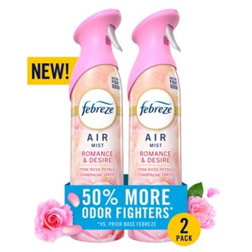 FEBREZE Air Mist Freshener Odor Fighting Room Spray Value Pack - Romance & Desire Scent