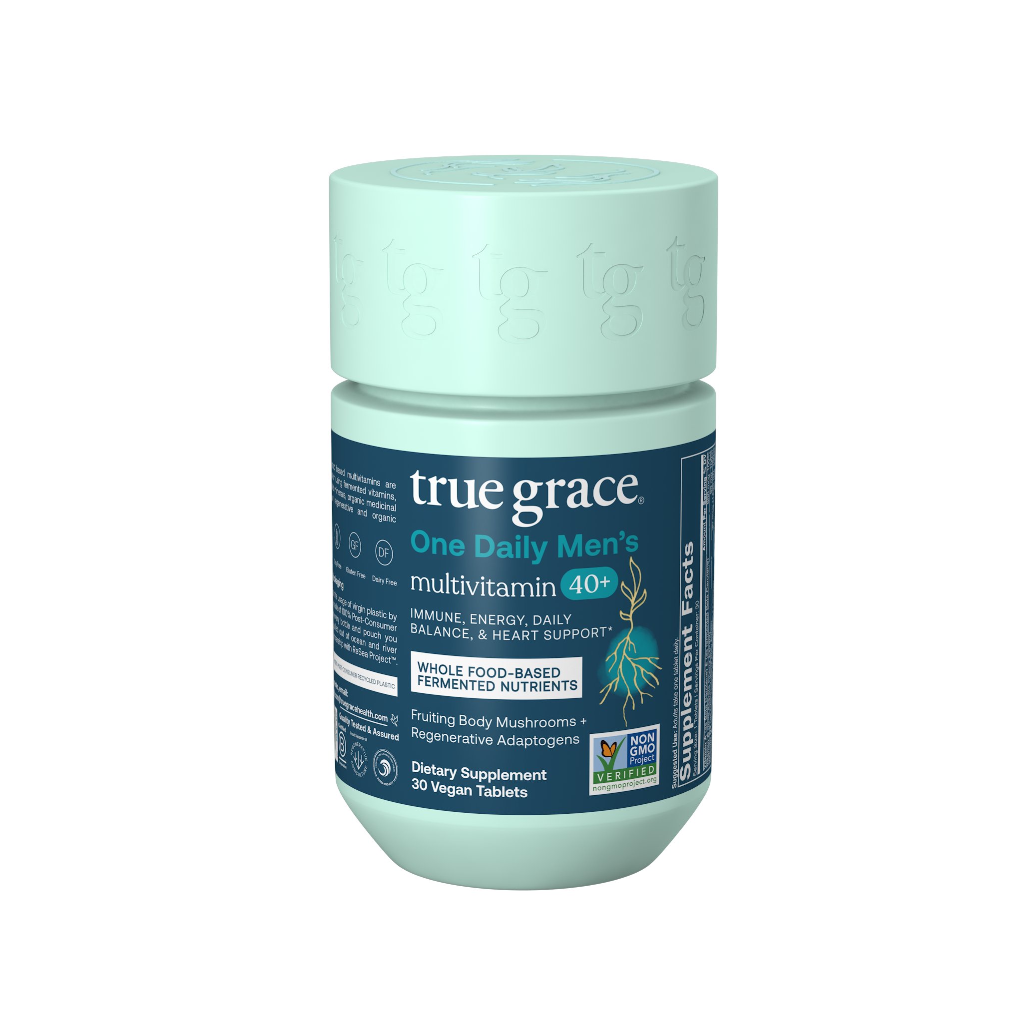 True Grace One Daily Men's Multivitamin 40+ Vegan Tablets, 30 ct