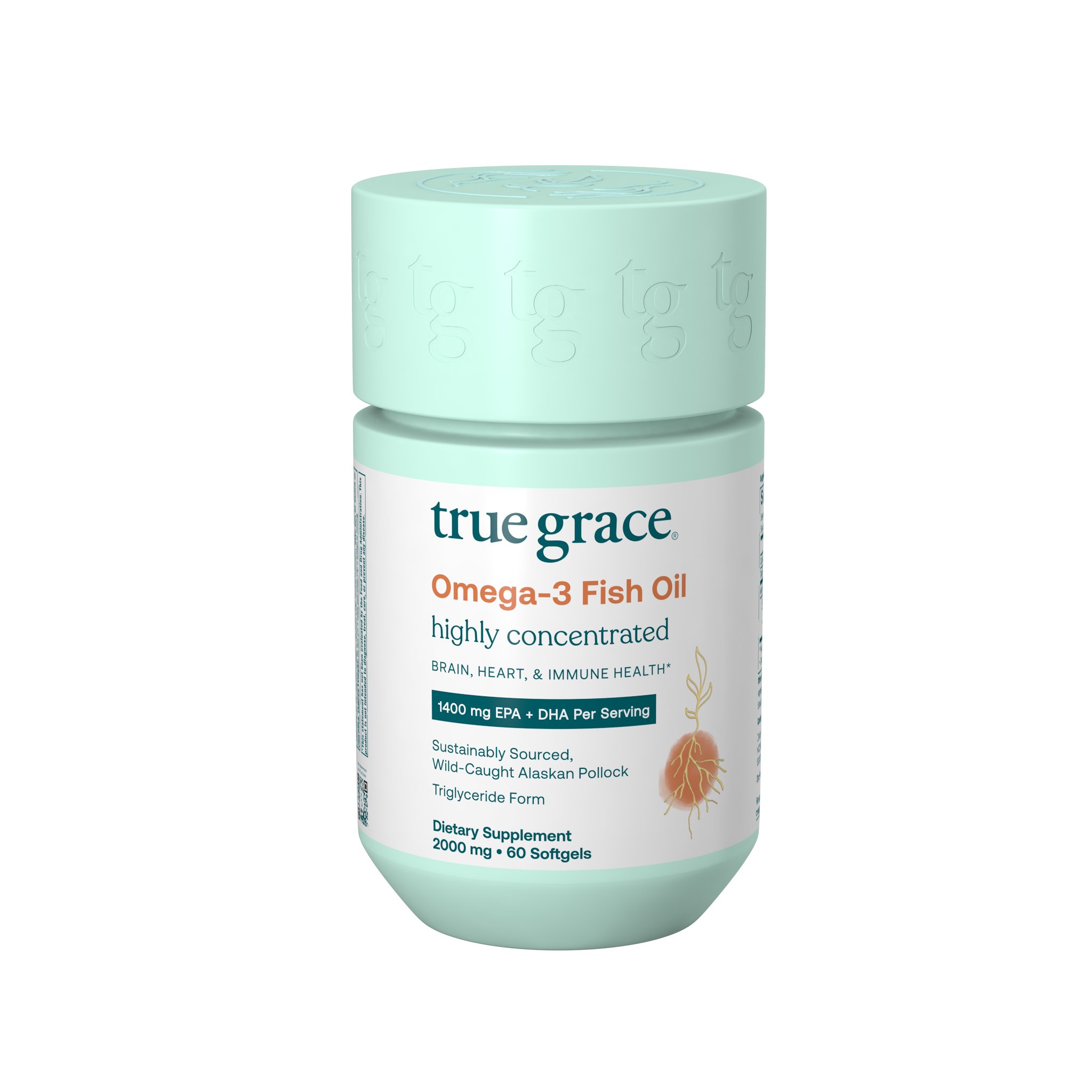True Grace Omega-3 Fish Oil Softgels, 60 ct