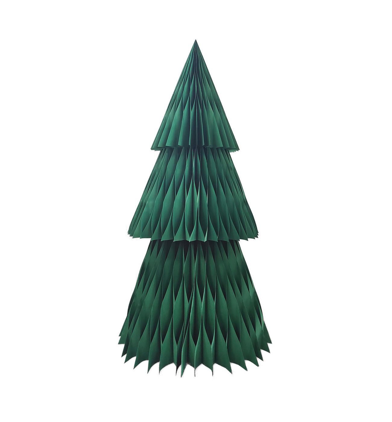 Green Tree Paper Honeycomb Decorations