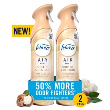 Febreze Air Mist Freshener Odor Fighting Room Spray Value Pack - Soothe & Restore Scent