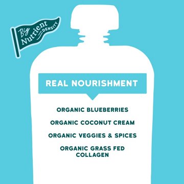 Serenity Kids Dairy Free Blueberry Butternut Smoothie with Organic Coconut Cream & Grass Fed Collagen Baby Food Pouch