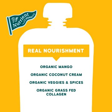 Serenity Kids Dairy Free Mango Sweet Potato Smoothie with Organic Coconut Cream & Grass Fed Collagen Baby Food Pouch