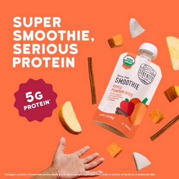 Serenity Kids Dairy Free Apple Pumpkin Spice Smoothie with Organic Coconut Cream & Grass Fed Collagen Baby Food Pouch