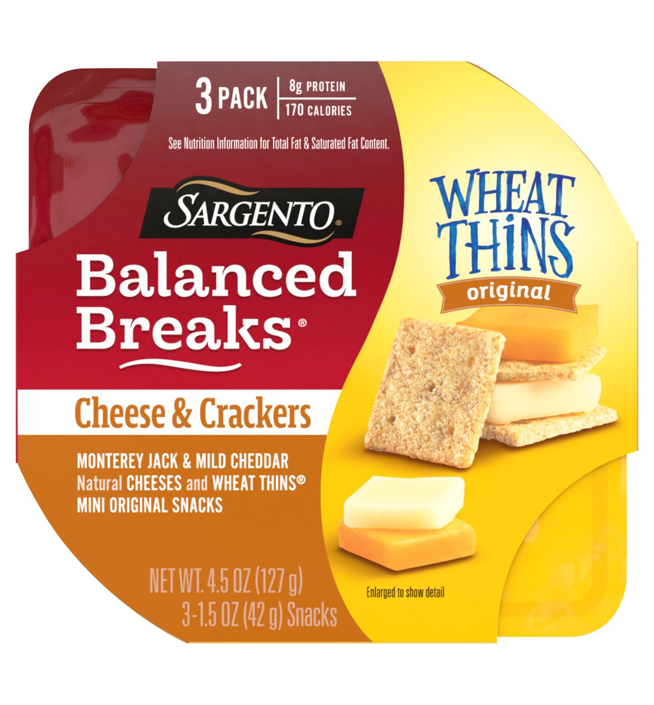 SARGENTO Balanced Breaks Snack Trays - Monterey Jack & Mild Cheddar Cheese with Wheat Thins Mini Original Snacks; image 1 of 2
