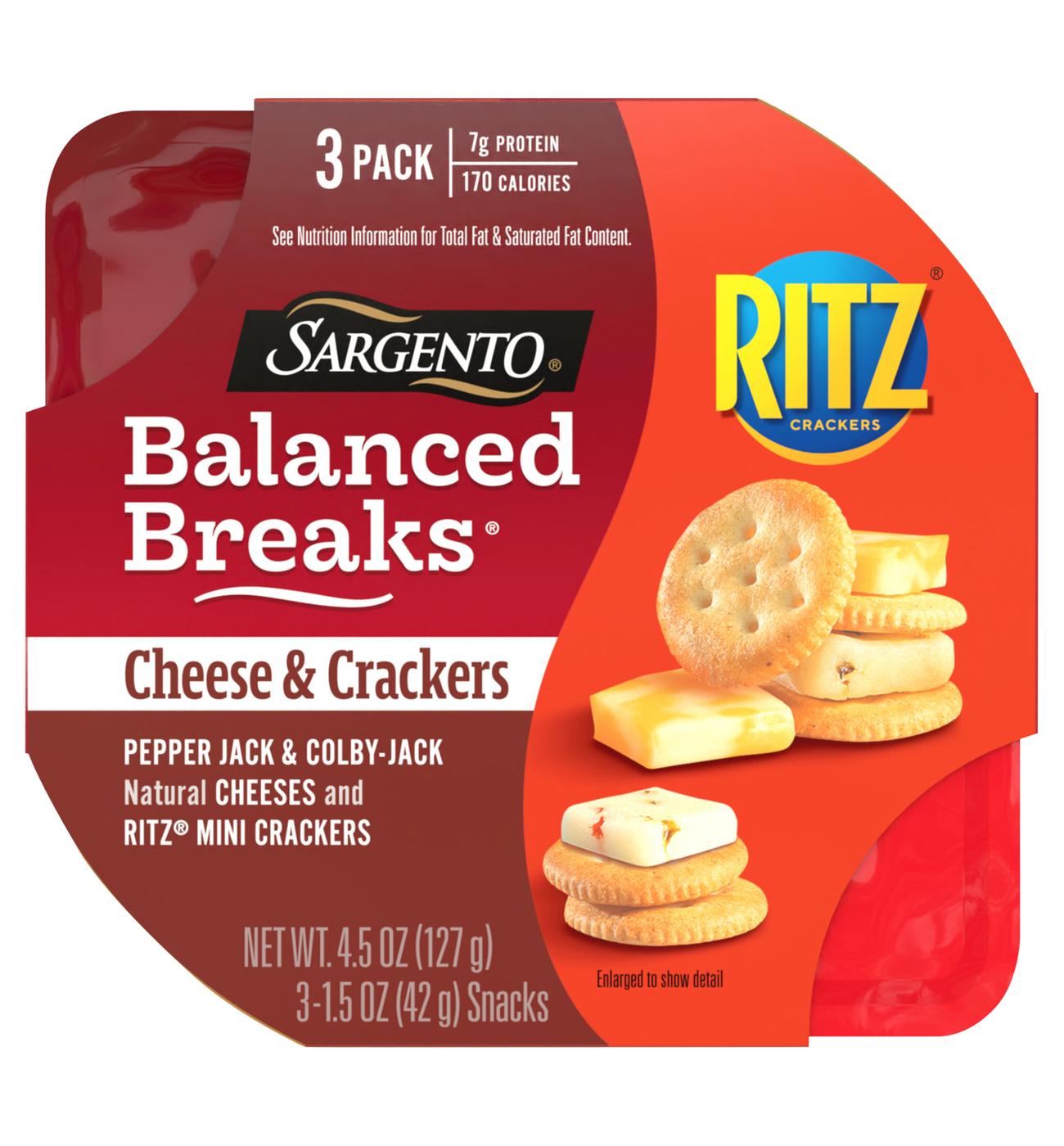 SARGENTO Balanced Breaks Snack Trays - Pepper Jack & Colby Jack Cheese with Ritz Mini Crackers; image 1 of 2