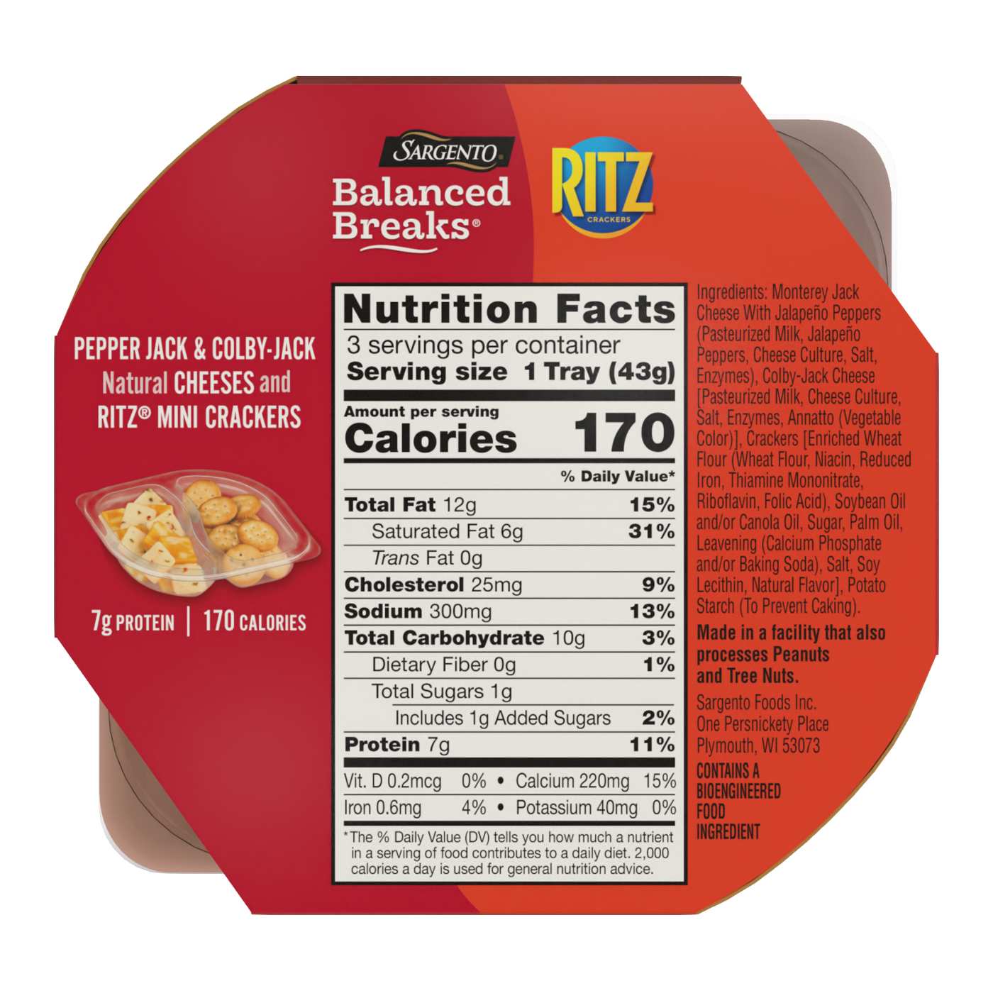 SARGENTO Balanced Breaks Snack Trays - Pepper Jack & Colby Jack Cheese with Ritz Mini Crackers; image 2 of 2