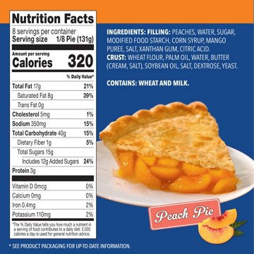 Mrs. Smith's Frozen Original Flaky Crust Peach Pie, 37 oz