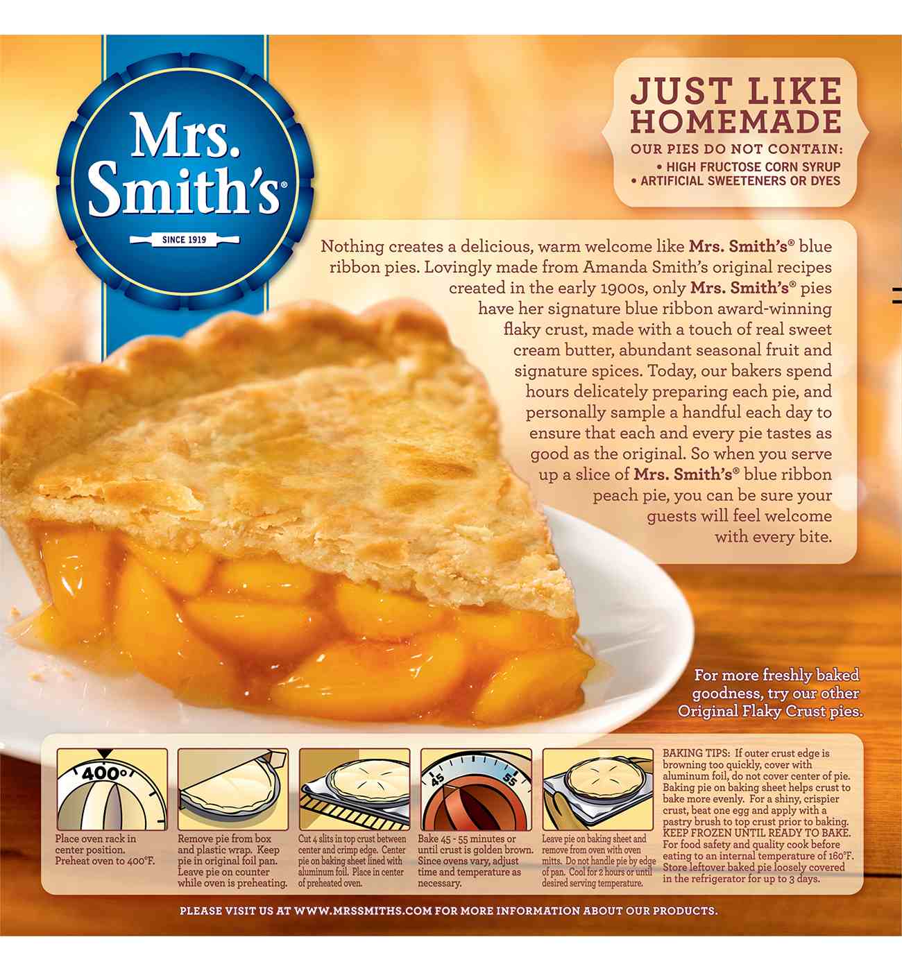 Mrs. Smith's Original Flaky Crust Peach Pie; image 4 of 7