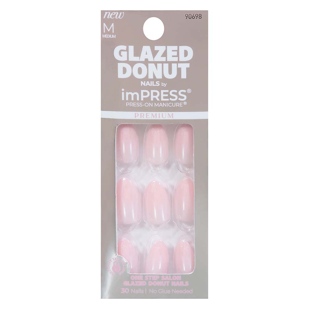 KISS imPRESS Premium PressOn Manicure Strawberry Glazed Donut Shop