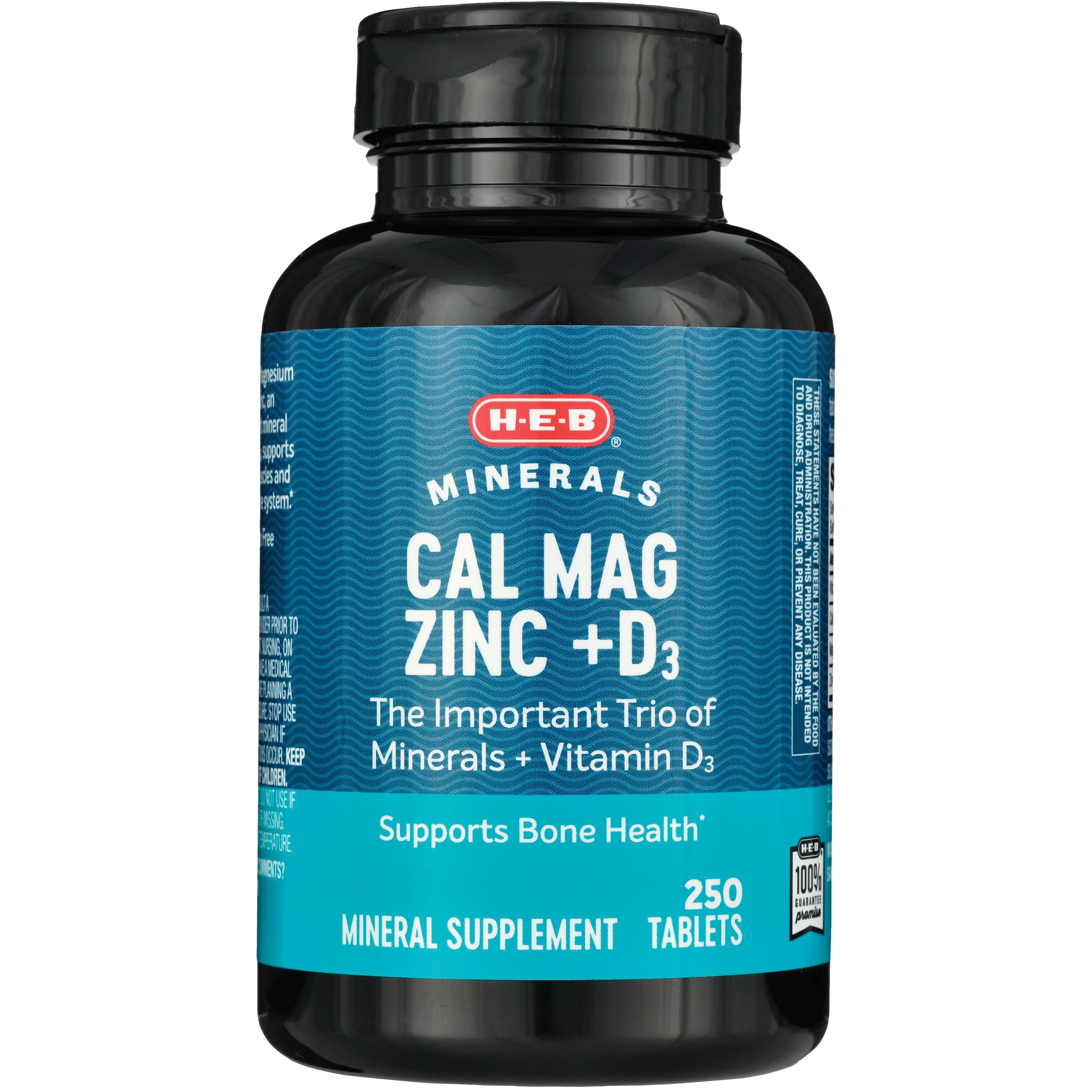 H-E-B Cal Mag Zinc + D3 Tablets, 250 ct